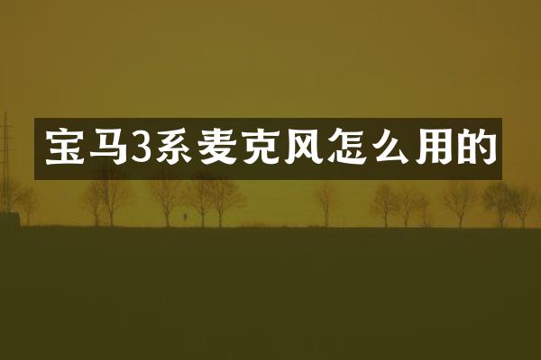 宝马3系麦克风怎么用的
