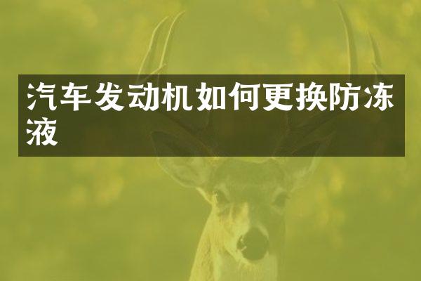 汽车发动机如何更换防冻液