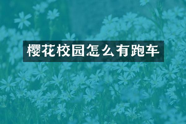 樱花校园怎么有跑车