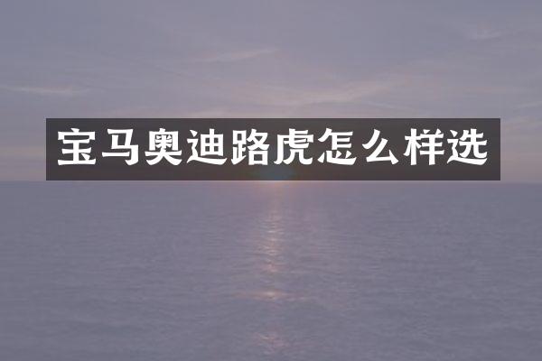 宝马奥迪路虎怎么样选