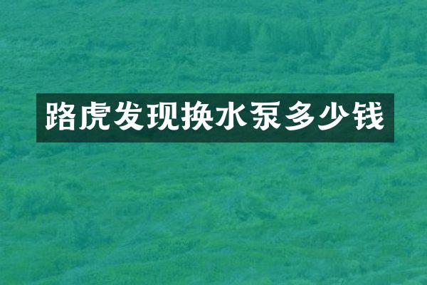 路虎发现换水泵多少钱