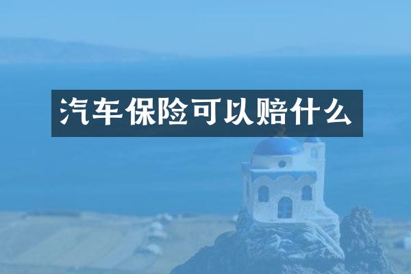 汽车保险可以赔什么