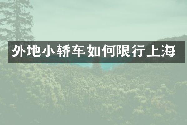外地小轿车如何限行上海