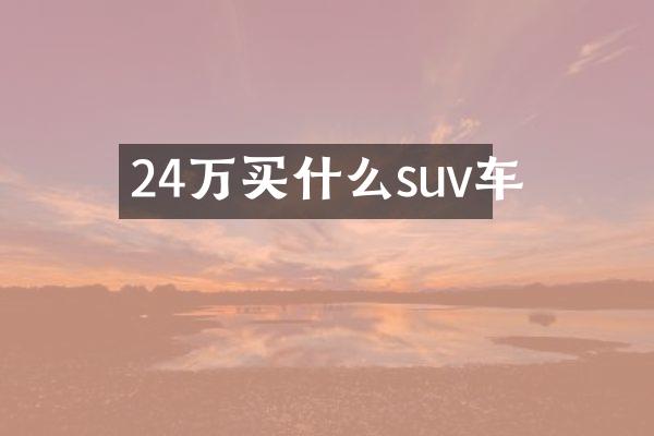 24万suv车
