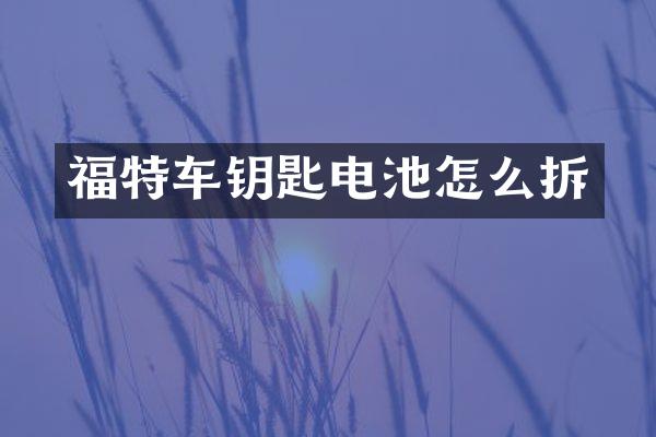 福特车钥匙电池怎么拆