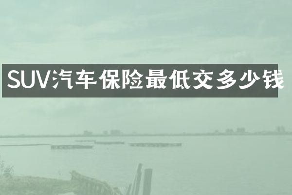 SUV汽车保险最低交多少钱