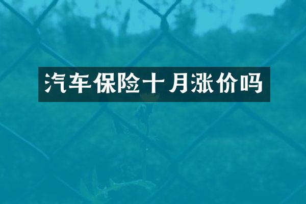 汽车保险十月涨价吗