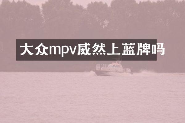大众mpv威然上蓝牌吗