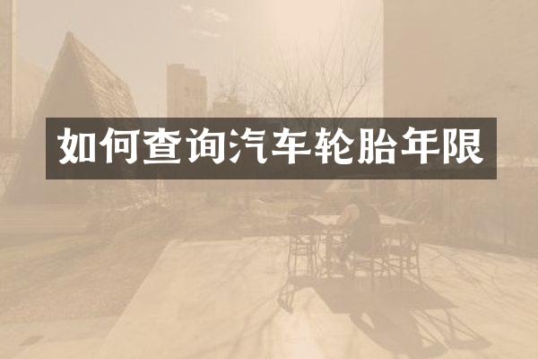 如何查询汽车轮胎年限