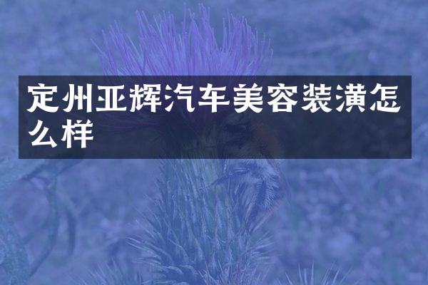 定州亚辉汽车美容装潢怎么样