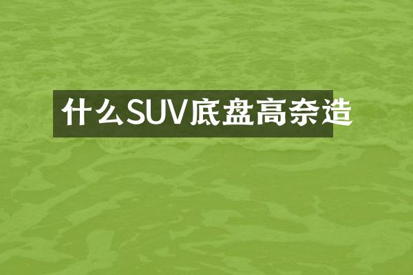 什么SUV底盘高奈造
