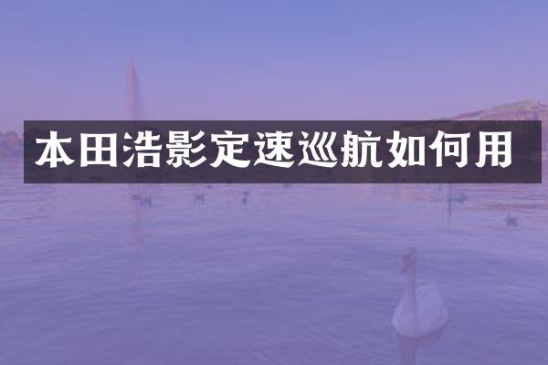 本田浩影定速巡航如何用