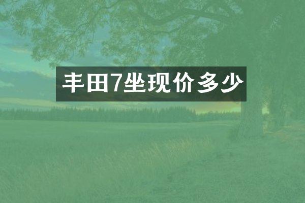 丰田7坐现价多少