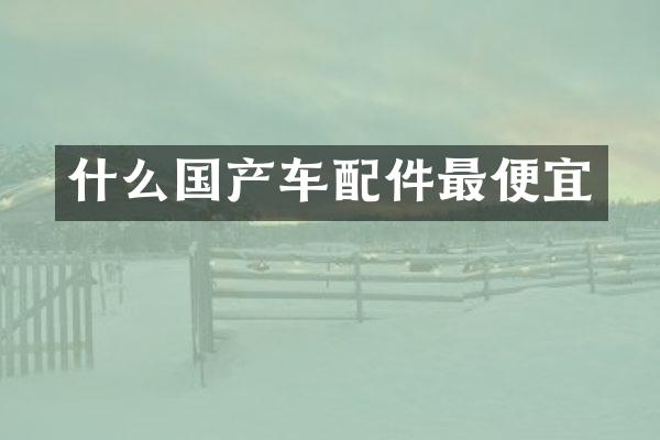 什么国产车配件