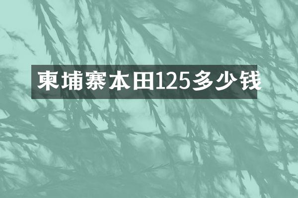 柬埔寨本田125多少钱