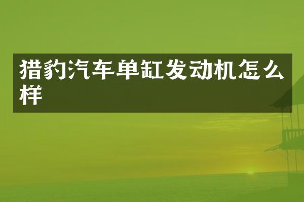 猎豹汽车单缸发动机怎么样
