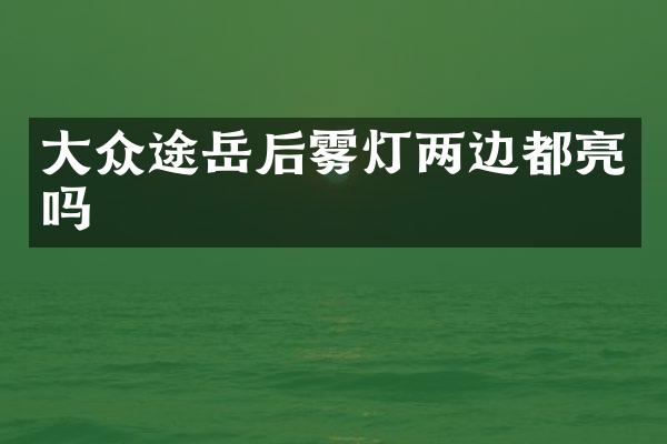 大众途岳后雾灯两边都亮吗