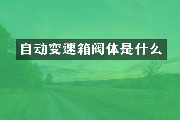 自动变速箱阀体是什么