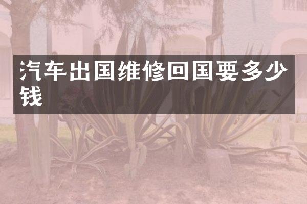 汽车出国维修回国要多少钱