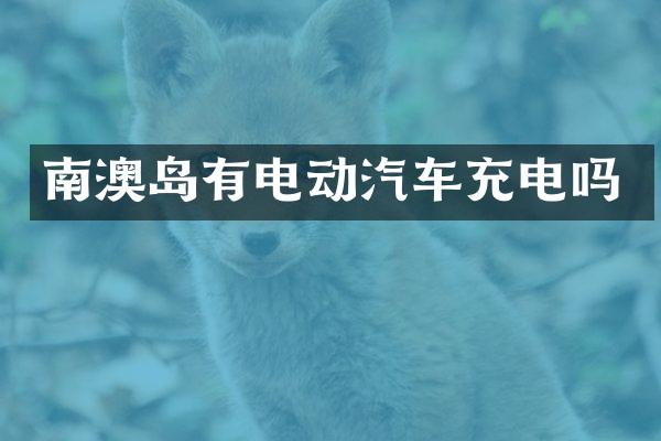 南澳岛有电动汽车充电吗
