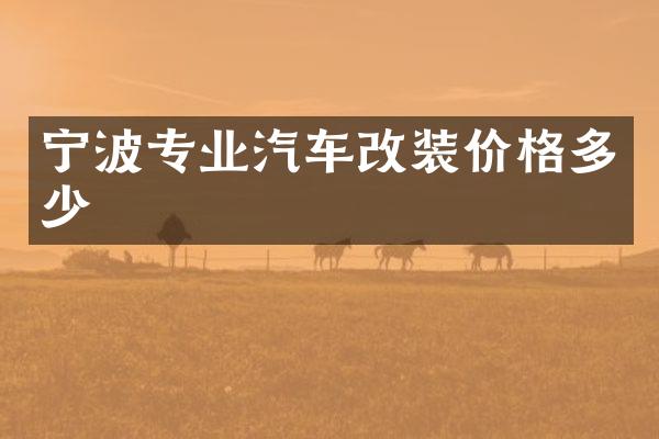 宁波专业汽车改装价格多少