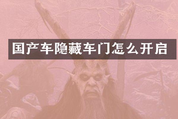 国产车隐藏车门怎么开启