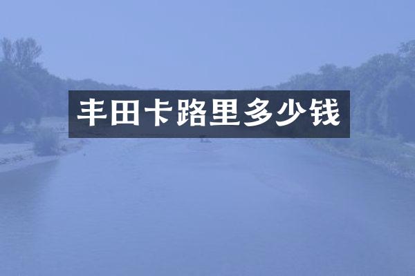 丰田卡路里多少钱