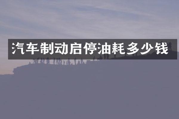 汽车制动启停油耗多少钱