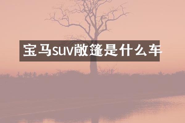 宝马suv敞篷是什么车