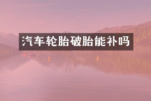 汽车轮胎破胎能补吗