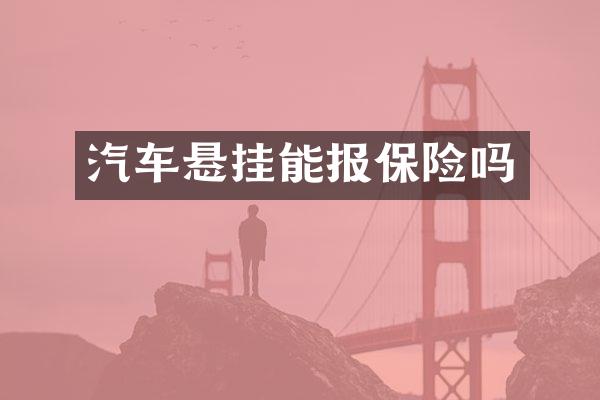 汽车悬挂能报保险吗