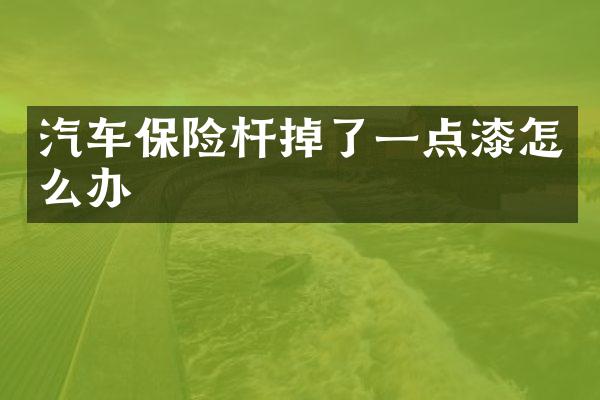 汽车保险杆掉了一点漆怎么办
