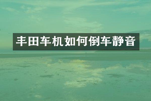 丰田车机如何倒车静音