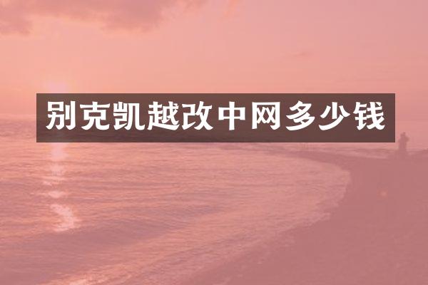 别克凯越改中网多少钱