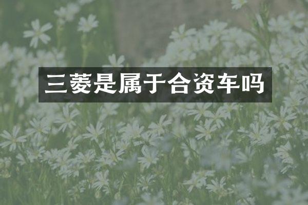 三菱是属于合资车吗