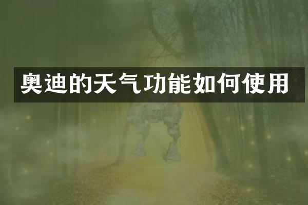 奥迪的天气功能如何使用