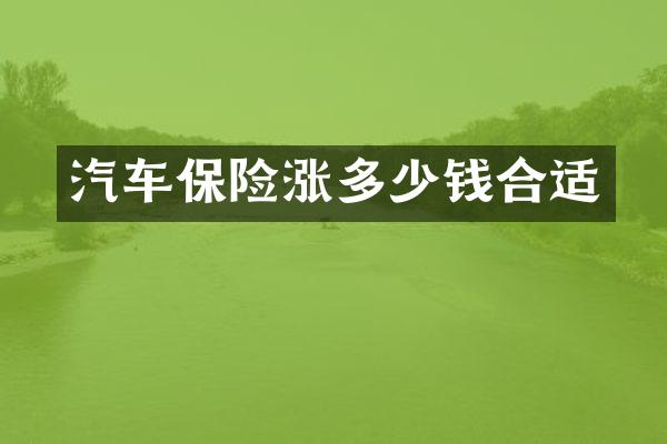 汽车保险涨多少钱合适