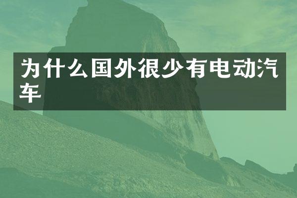 为什么国外很少有电动汽车