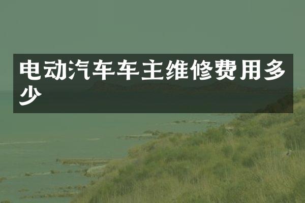 电动汽车车主维修费用多少