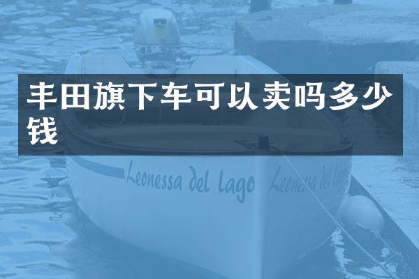 丰田旗下车可以卖吗多少钱
