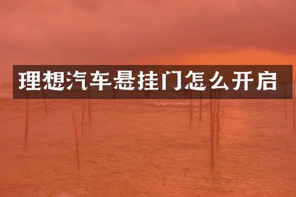理想汽车悬挂门怎么开启