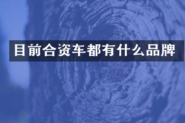 目前合资车都有什么品牌