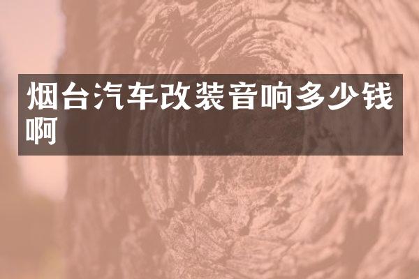 烟台汽车改装音响多少钱啊