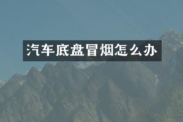 汽车底盘冒烟怎么办