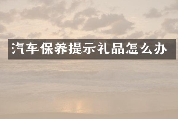 汽车保养提示礼品怎么办