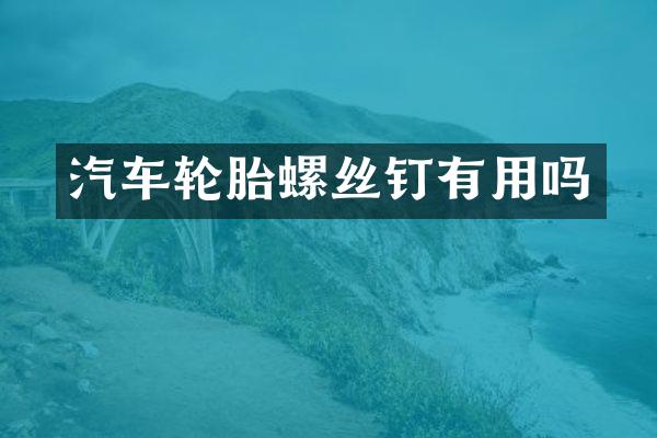 汽车轮胎螺丝钉有用吗