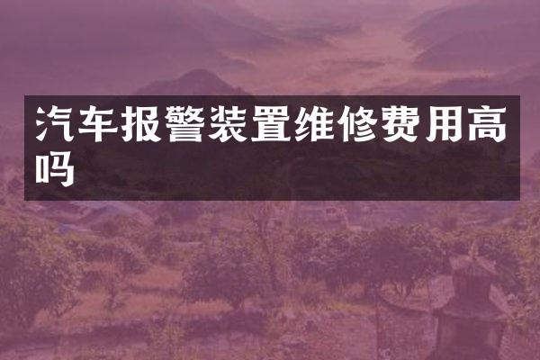 汽车报警装置维修费用高吗