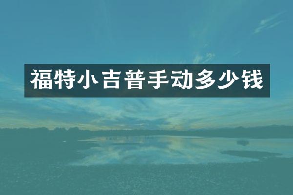 福特小吉普手动多少钱