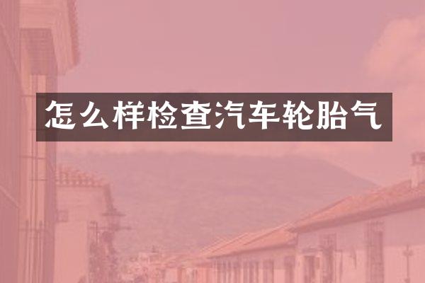 怎么样检查汽车轮胎气