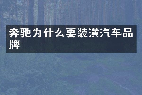 奔驰为什么要装潢汽车品牌